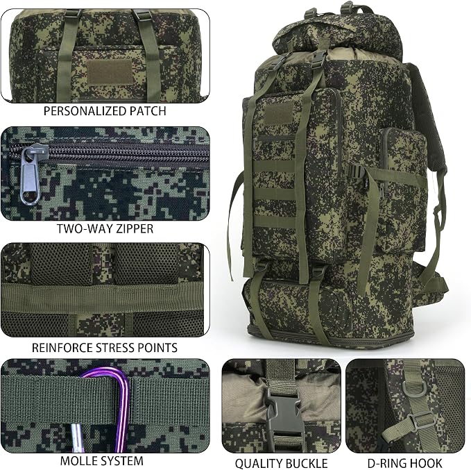 Hiking Backpack for Men 70L/100L Camping Backpack Military Rucksack Molle 3 - Image 6