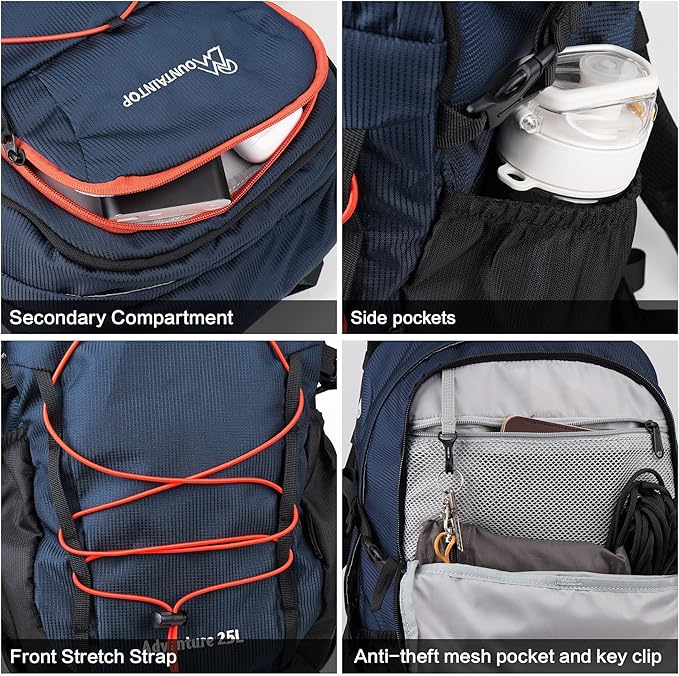 MOUNTAINTOP Hiking Backpack, 25/30L Camping Backpack, Men Women Hiking Daypack - Image 5