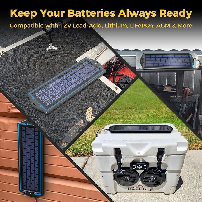 SUNAPEX 12V Solar Battery Charge: 5W Waterproof Portable Solar Panel Kit - Image 8