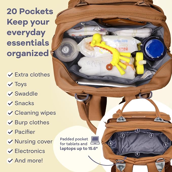 RUVALINO Diaper Bag Backpack-Multifunction Baby Travel Bag - Image 5