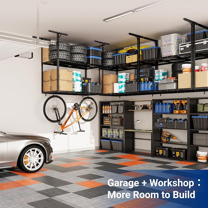 FLEXIMOUNTS 3x6 2-Tier Overhead Garage Storage Rack – Adjustable Heavy Duty - Image 9