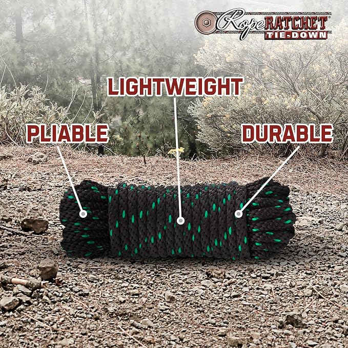 Rope Ratchet 1/2" 50 ft Braided Polypropylene Utility Cord, Weather Resistant - Image 5