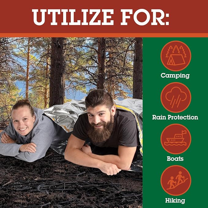 Emergency Thermal Mylar 2 Person Sleeping Bags -Ultra Compact - Image 4