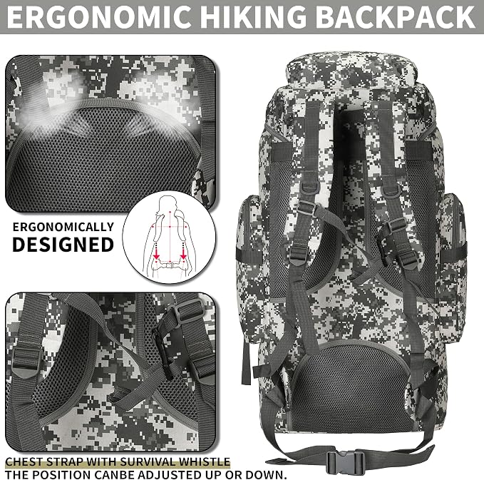 Hiking Backpack for Men 70L/100L Camping Backpack Military Rucksack Molle 3 - Image 5