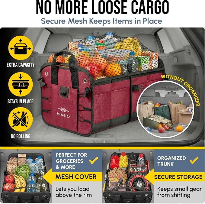 XL Trunk Organizer 3-Section for SUV, Van – Modular L-Shape Car Storage Box - Image 6