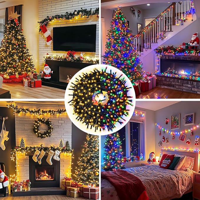 JMEXSUSS Color Changing Christmas Lights, 66ft 200 LED Warm White & Multicolor - Image 5