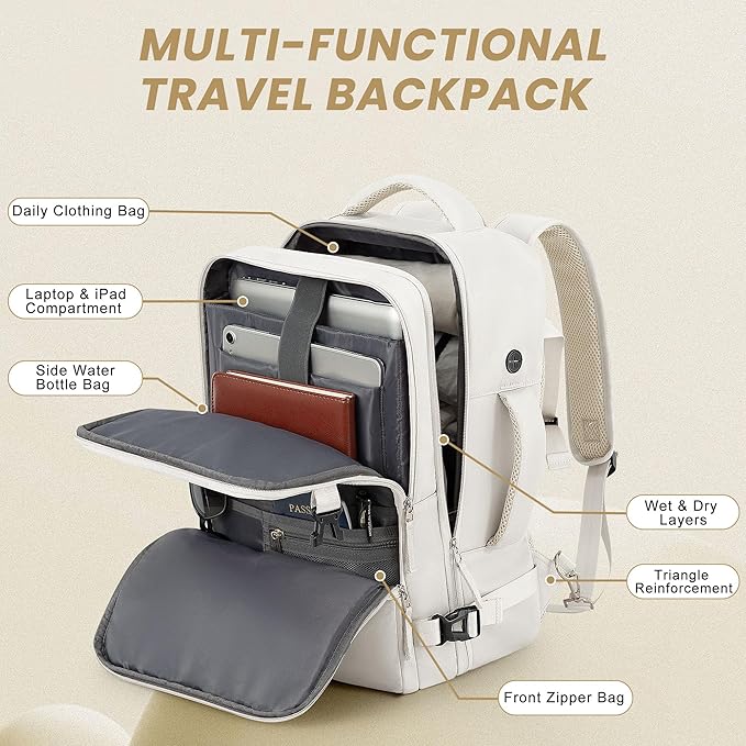 Sinaliy Travel Backpack, Carry on Flight Approved Backpack - Image 4