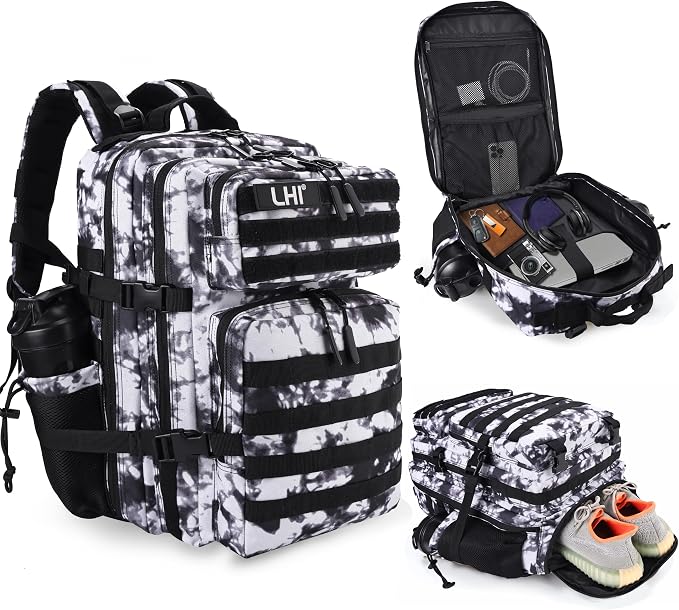 LHI Military Tactical Backpack for Men and Women 45L Army 3 Days Assault Pack by LHI