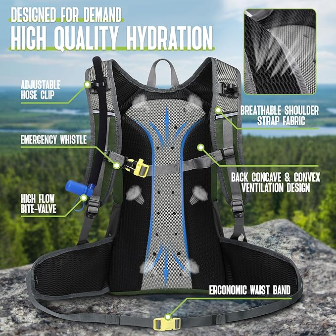 N NEVO RHINO Hydration Backpack, 18L Multipurpose Hiking Backpack - Image 4