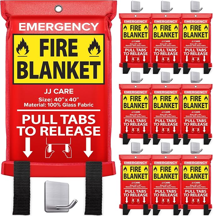 JJ CARE Fire Blanket – 10 Packs by JJCARE