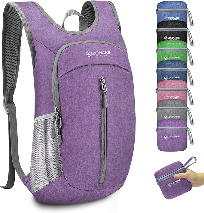 ZOMAKE 10L Ultra Lightweight Packable Backpack, Small Daypack Light Foldable by ZOMAKE