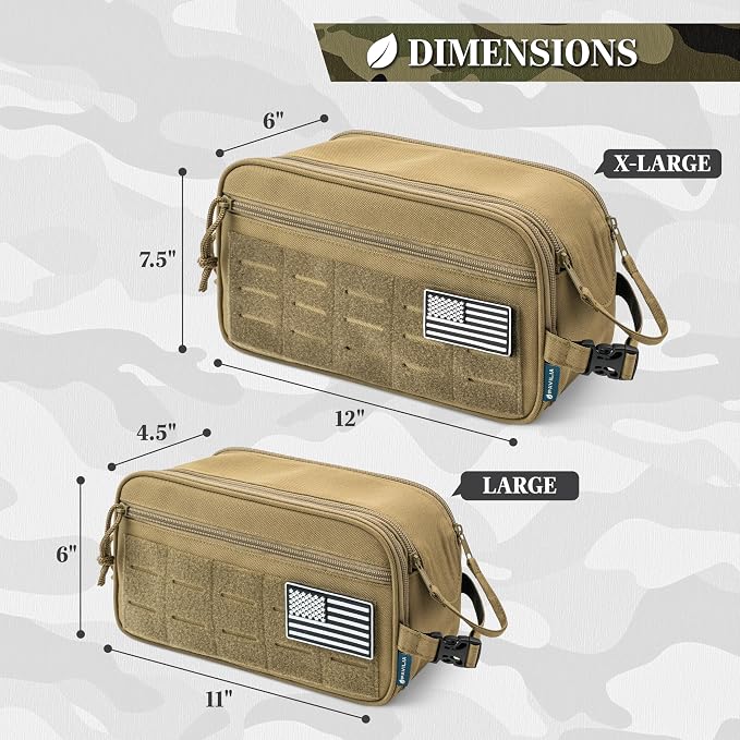 PAVILIA Tactical Toiletry Bag for Men, Travel Hygiene Bag, Military Gear Dopp - Image 6
