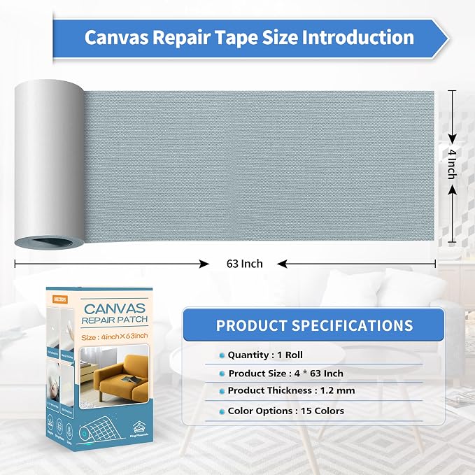 KING MOUNTAIN Canvas Repair Tape, Outdoor Gear Patch, 4×63 Inches, Waterproof - Image 4