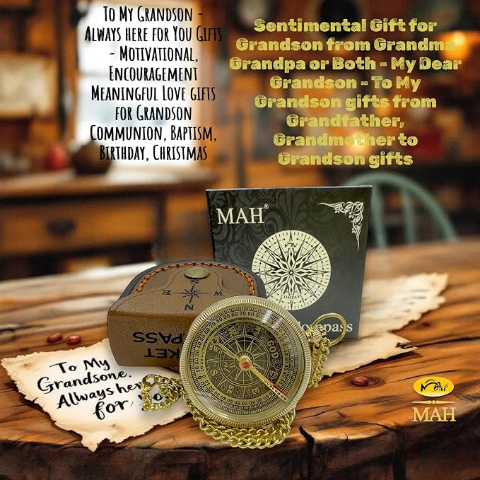 Brass Compass Gift to My Son Never Forget I Love You, Sentimental Keepsake from - Image 7