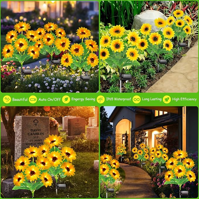Solar Lights Outdoor Garden Decor, Upgraded 6 Pack - Image 6