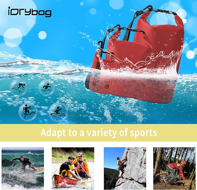 IDRYBAG Dry Bag for Kayaking Waterproof 2L/5L/10L/15L/20L, Small Dry Sack - Image 5