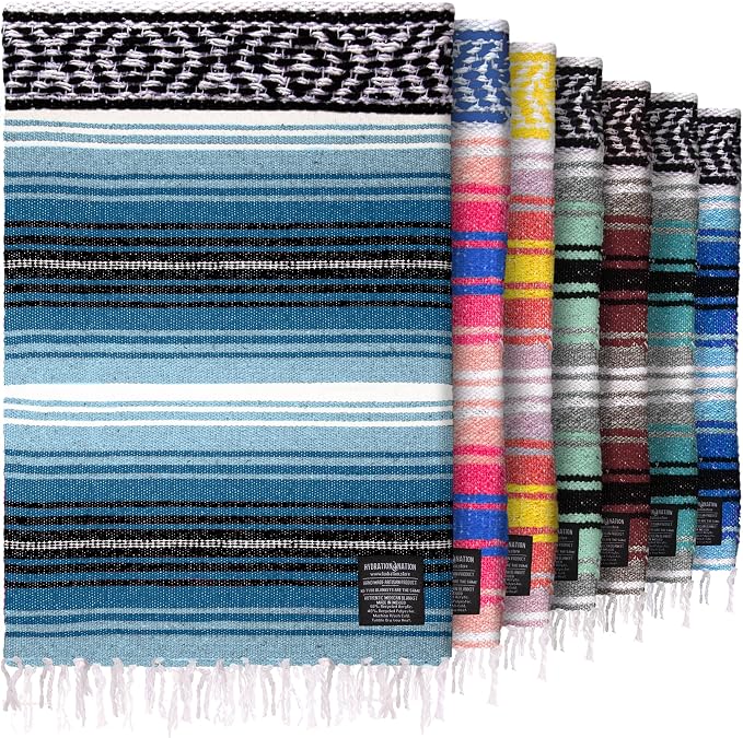 Hydration Nation Authentic Extra Large Mexican Blanket by ZulayKitchen
