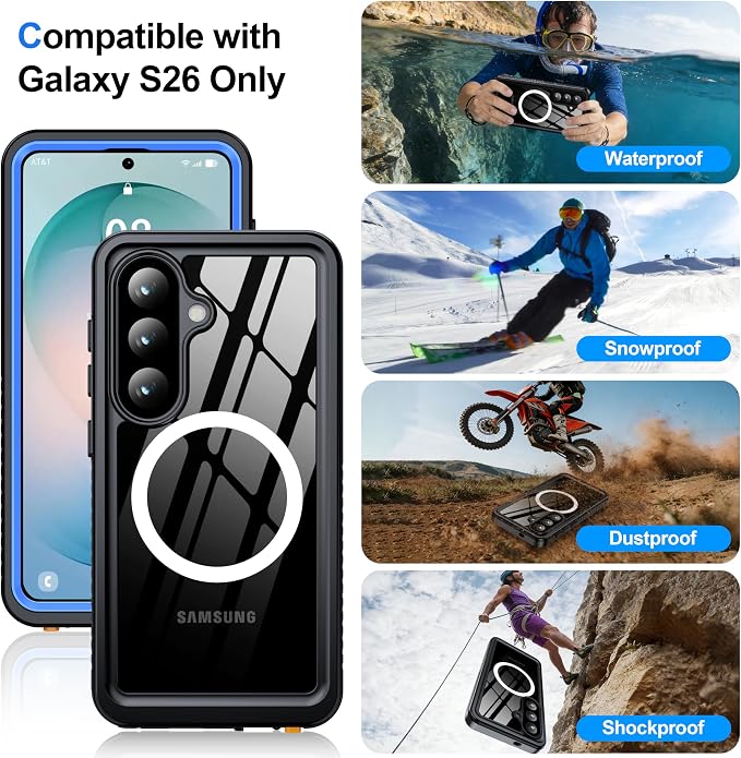ANTSHARE for Samsung Galaxy S26 Case Waterproof, Built-in Lens & Screen - Image 8