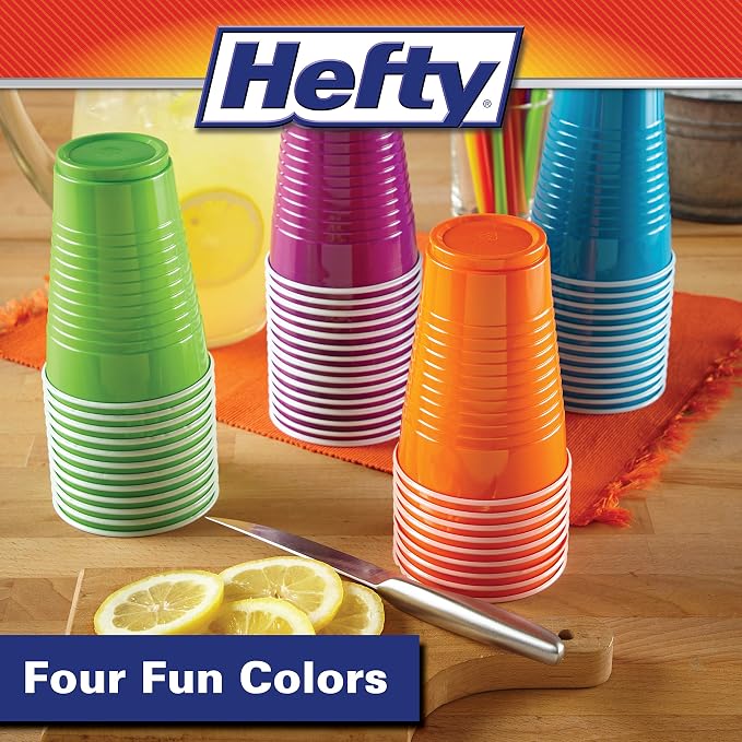Hefty Plastic Cups, 16 Ounce, Disposable | 100 Count | Pack of 2 | Party | - Image 4