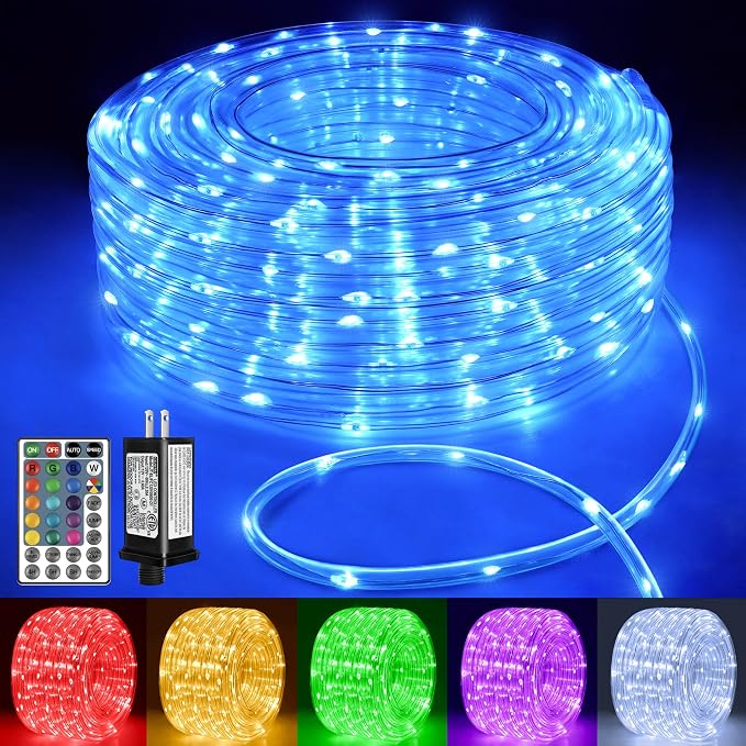 Ollny Rope Lights Outdoor Color Changing, 66FT 200 LED Waterproof Plug in by Ollny