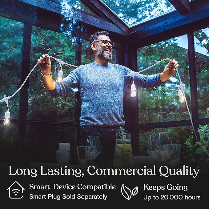 Brightech Ambience Pro Waterproof LED Outdoor String Lights, 48 Ft, Dimmable - Image 4