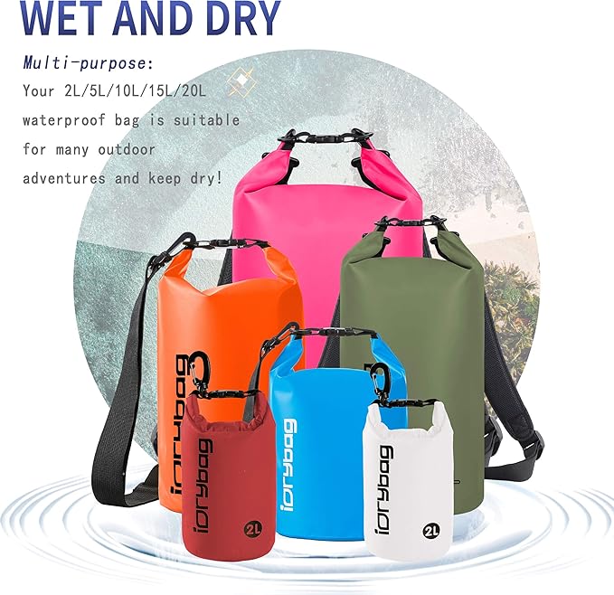 IDRYBAG Dry Bag for Kayaking Waterproof 2L/5L/10L/15L/20L, Small Dry Sack - Image 6