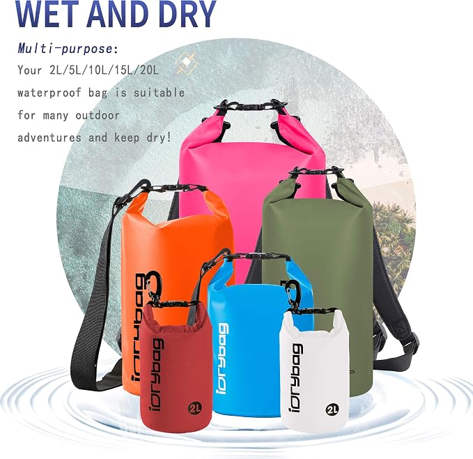 IDRYBAG Dry Bag for Kayaking Waterproof 2L/5L/10L/15L/20L, Small Dry Sack - Image 6