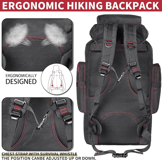 Hiking Backpack for Men 70L/100L Camping Backpack Military Rucksack Molle 3 - Image 5