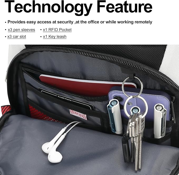 Boavan Laptop Backpack for men, 17.3 inch Laptop Bag - Image 3