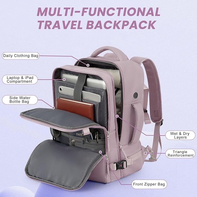 Sinaliy Travel Backpack, Carry on Flight Approved Backpack - Image 4