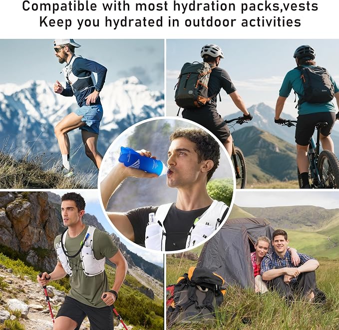 500ml Soft Flask, 2 Pack TPU Collapsible Soft Water Bottle - Image 6