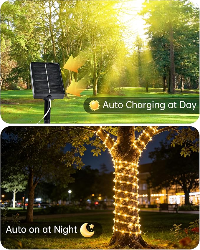 MERRIMAX M Solar Rope Lights Outdoor, 72FT 200LED Solar String Lights - Image 4
