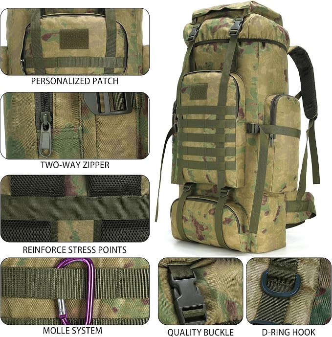 Hiking Backpack for Men 70L/100L Camping Backpack Military Rucksack Molle 3 - Image 6