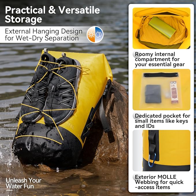 MARCHWAY Floating Roll Top Dry Bag, Flexible Lightweight TPU Waterproof - Image 4