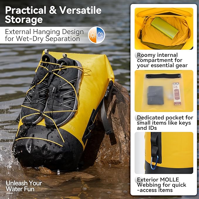 MARCHWAY Floating Roll Top Dry Bag, Flexible Lightweight TPU Waterproof - Image 4