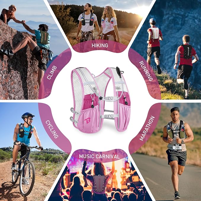 BECOJADDE Running Vest Hydration Backpack - Image 7