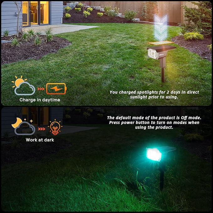 Solar Outdoor Lights, 40 LEDs Color Changing RGB Solar Landscape Path Lights - Image 8