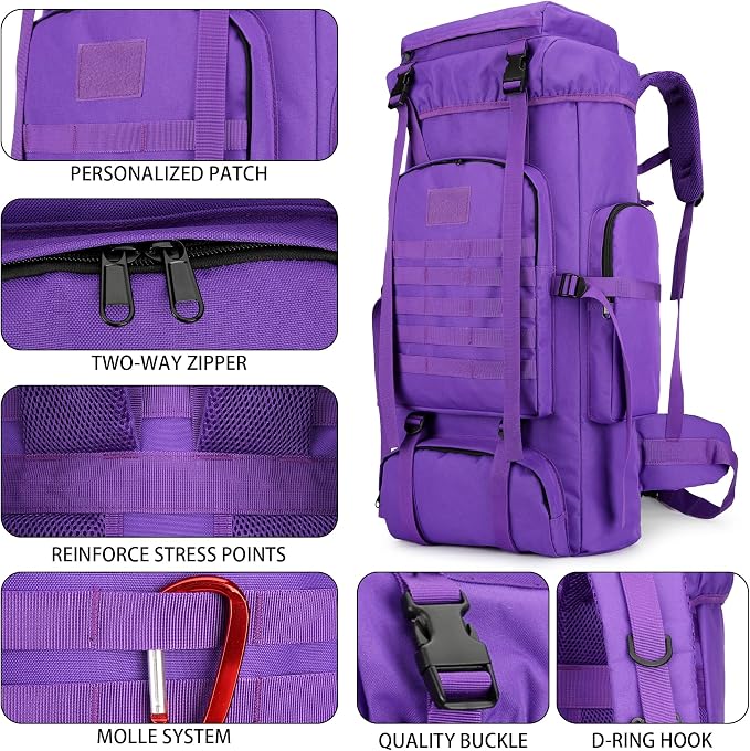 Hiking Backpack for Men 70L/100L Camping Backpack Military Rucksack Molle 3 - Image 5