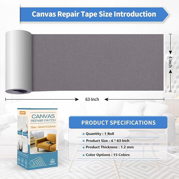 KING MOUNTAIN Canvas Repair Tape, Outdoor Gear Patch, 4×63 Inches, Waterproof - Image 4