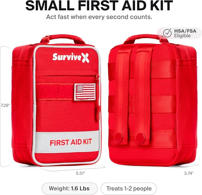 SurviveX Small First Aid Kit for Car, Travel & Home - Image 2