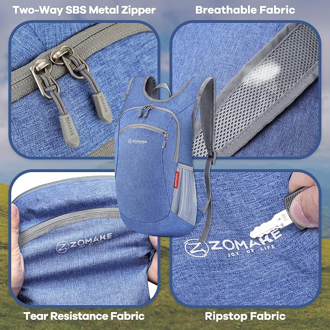 ZOMAKE Ultra Lightweight Packable Backpack 10L, Small Foldable Backpacks Hiking - Image 4