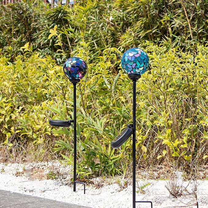 VCUTEKA Solar Garden Decorative Lights Outdoor, Mosaic Solar Light Waterproof - Image 7
