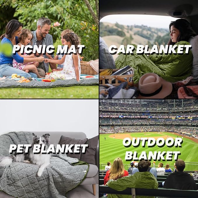 Waterproof Outdoor Blanket 82”X 55” Packable, Stadium Blankets - Image 7