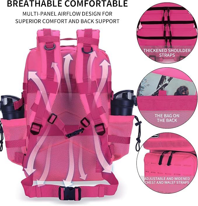 Military Tactical Backpack 45L/25L 3 Day Assault Pack Molle Daypack Hiking - Image 4