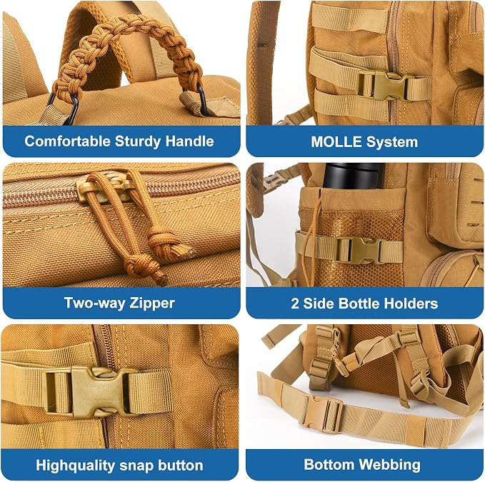 Tactical Backpack for Men, 35L Travel Military Backpack - Image 6