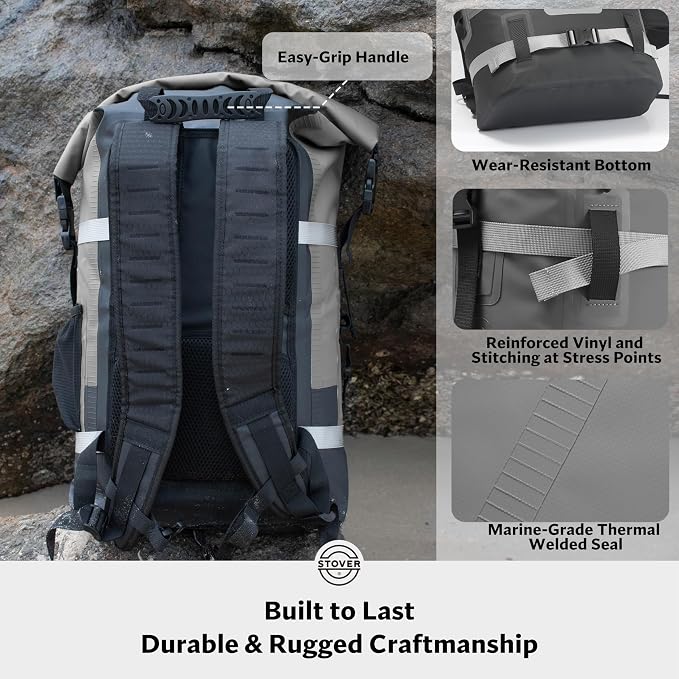 STOVER 5/10/25/30/40/55L Waterproof Dry Bag- Roll-Top Backpack w/Phone Case- - Image 6