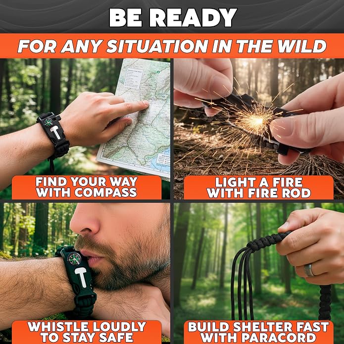 Paracord Bracelets for Men and Women – Adjustable Survival Paracord Bracelet - Image 5