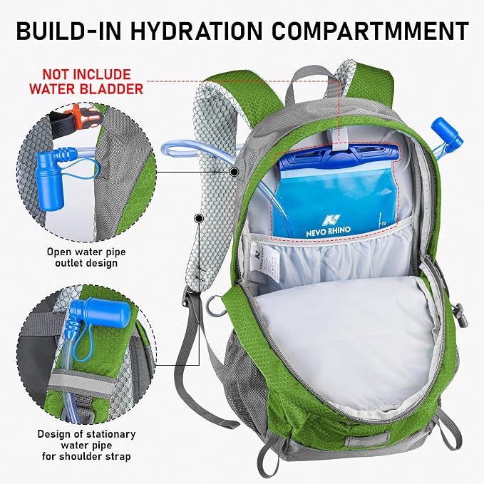 N NEVO RHINO Hiking Backpack 20L Water Resistant Outdoor Day Pack, Lightweight - Image 4