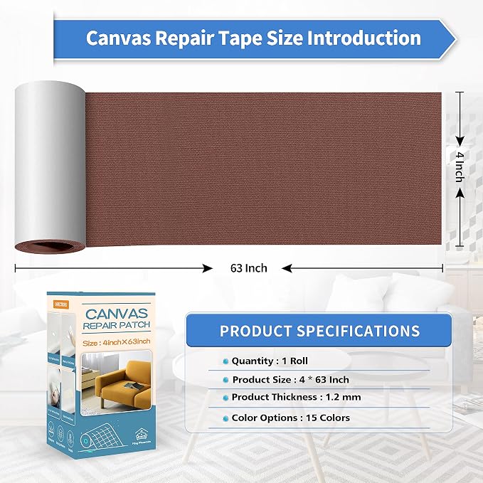 KING MOUNTAIN Canvas Repair Tape, Outdoor Gear Patch, 4×63 Inches, Waterproof - Image 4