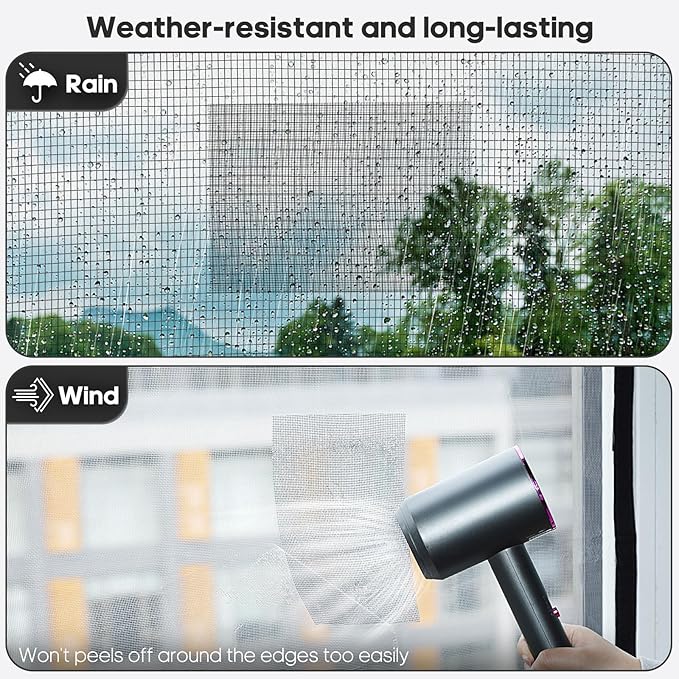 Secopad 5" x 7" Grey/Black Screen Repair Kit, Strong Adhesive Fiberglass Mesh - Image 3